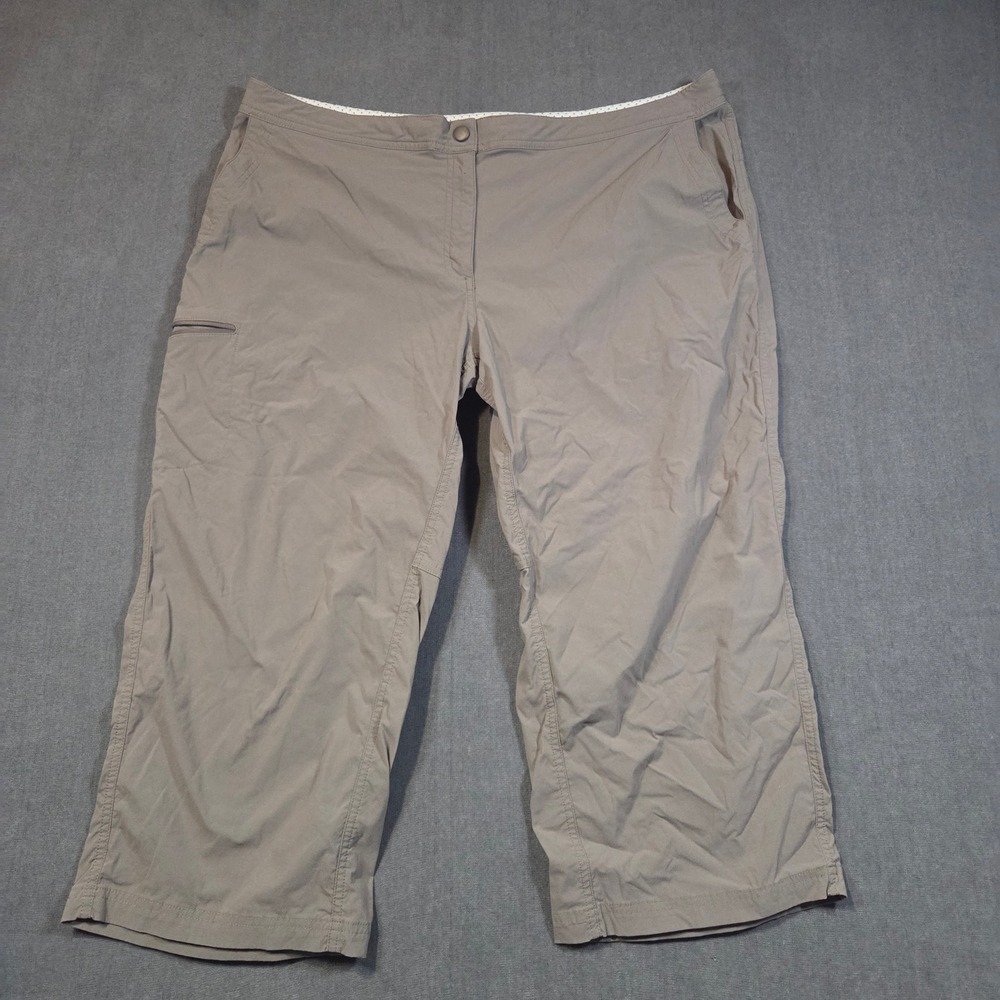L.L.Bean Vista Trekking Capri Pants Womens 20 Reg Gray Hiking Outdoor Cropped